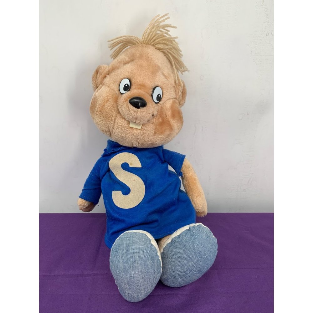 1983 CBS Toys Simon from Alvin and the Chipmunks 19” pull cord Parts plush non